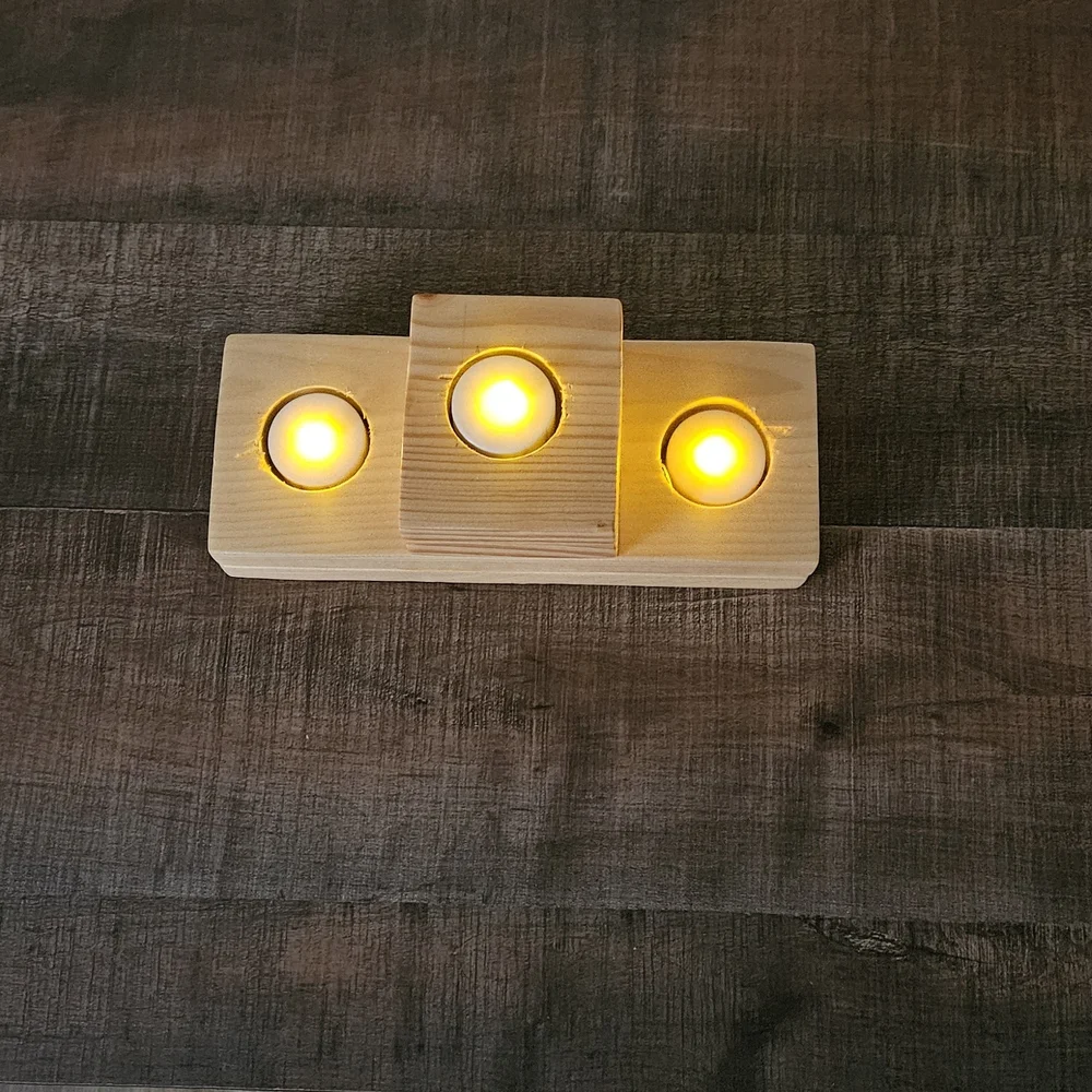 Simple Rustic Wooden Candle Holder - Picture 7 of 8